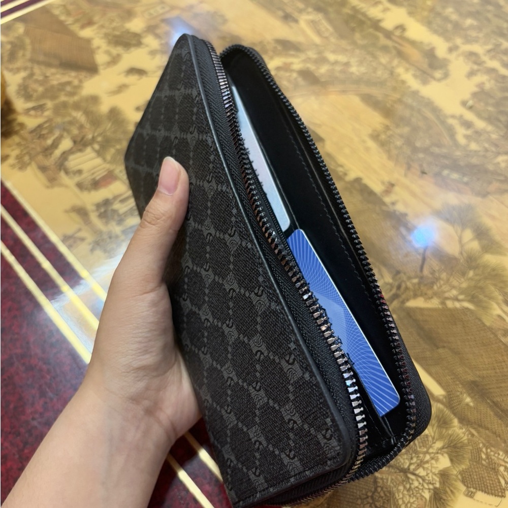 Gray Patterned Zip Wallet - image 2